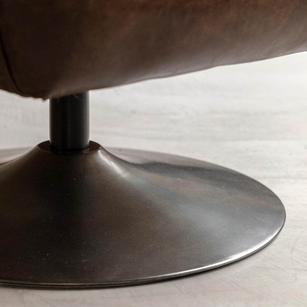 Bristol Swivel Chair Brown Leather