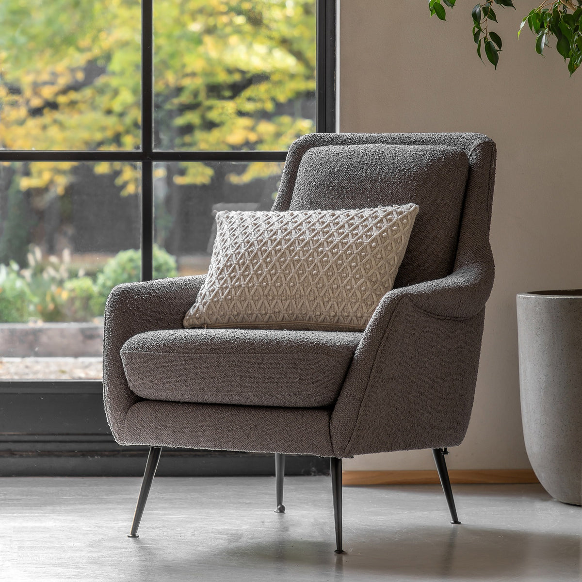 Brompton Armchair Dark Grey Linen