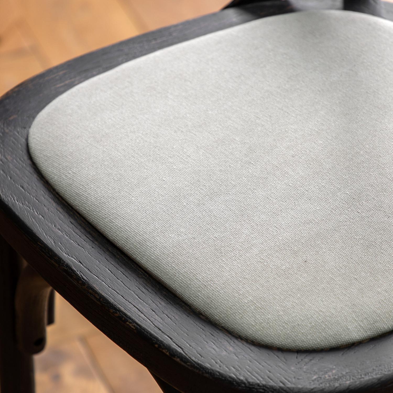 Cafe Chair Black Linen (2pk)