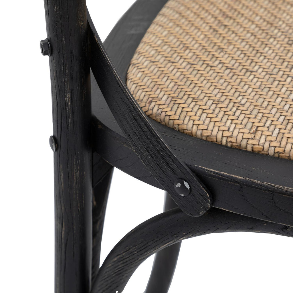 Cafe Chair Black/Rattan (2pk)