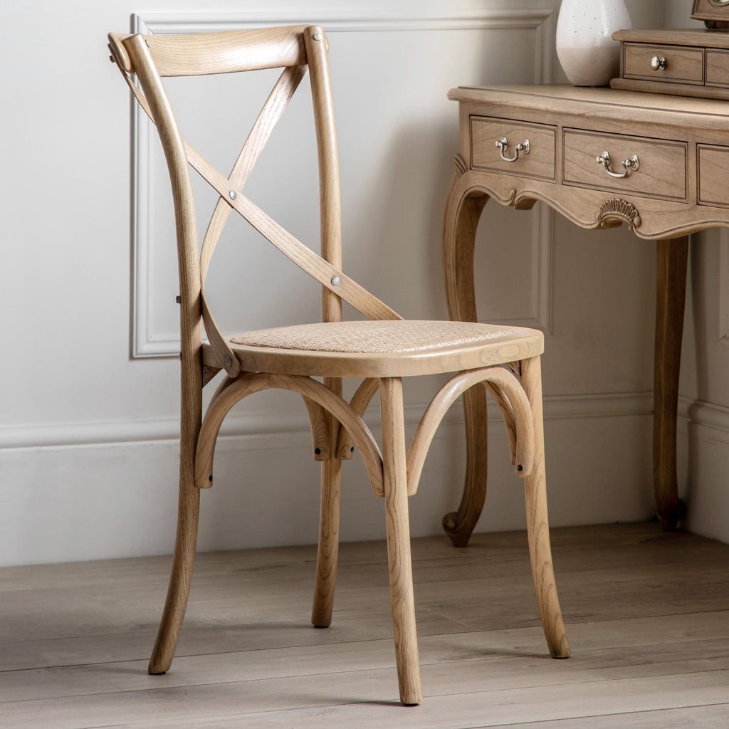 Cafe Chair Oak/Rattan (2pk)