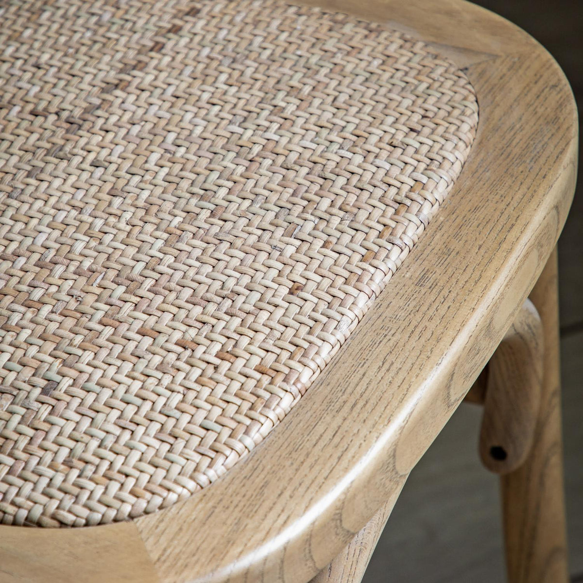 Cafe Chair Oak/Rattan (2pk)