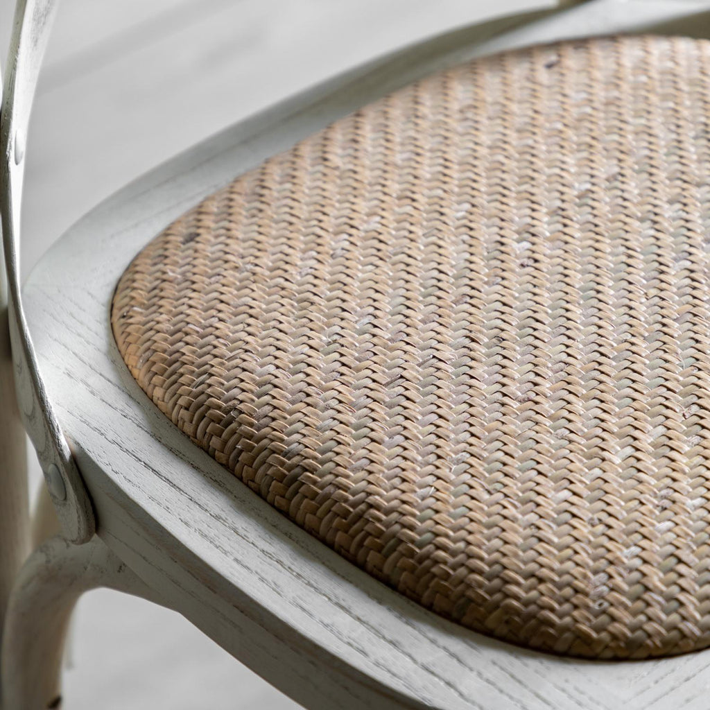 Cafe Chair White/Rattan (2pk)