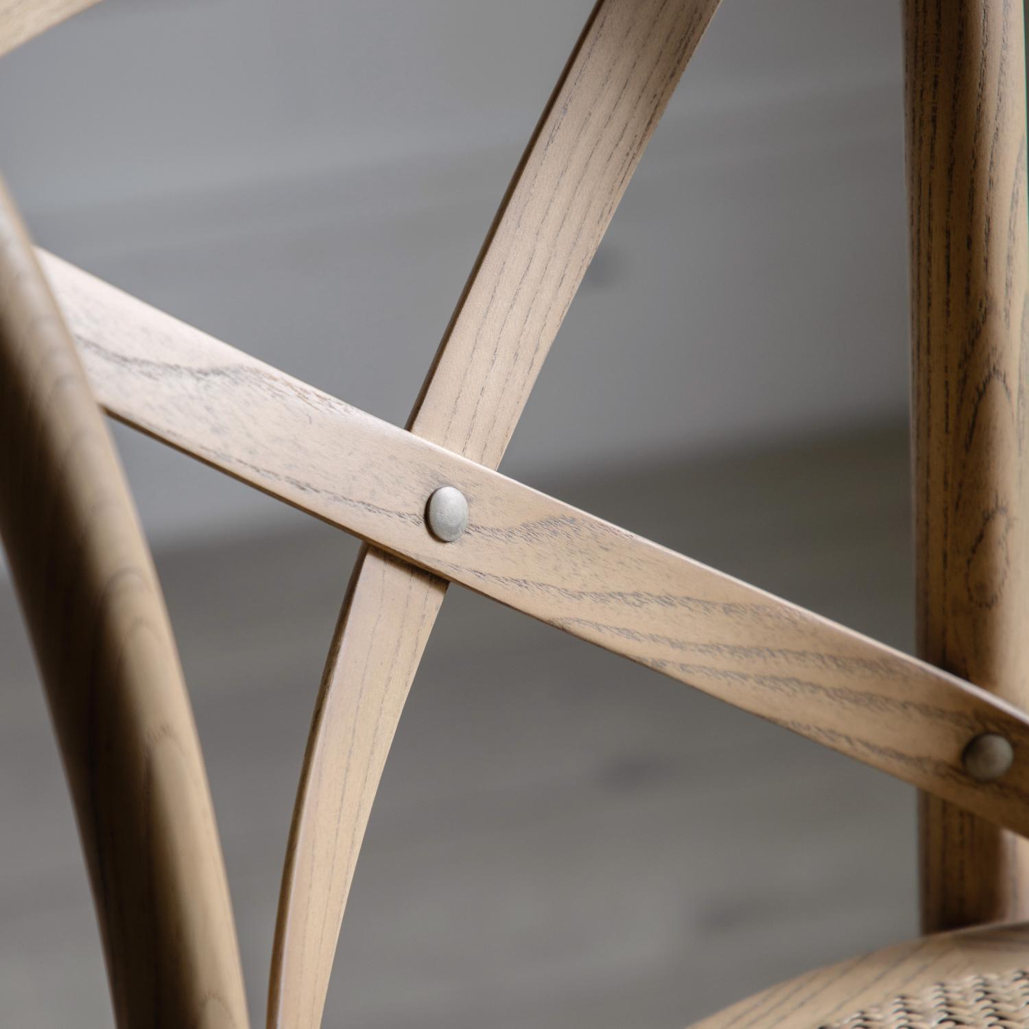 Cafe Stool Oak/Rattan (2pk)