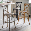 Cafe Stool Oak/Rattan (2pk)