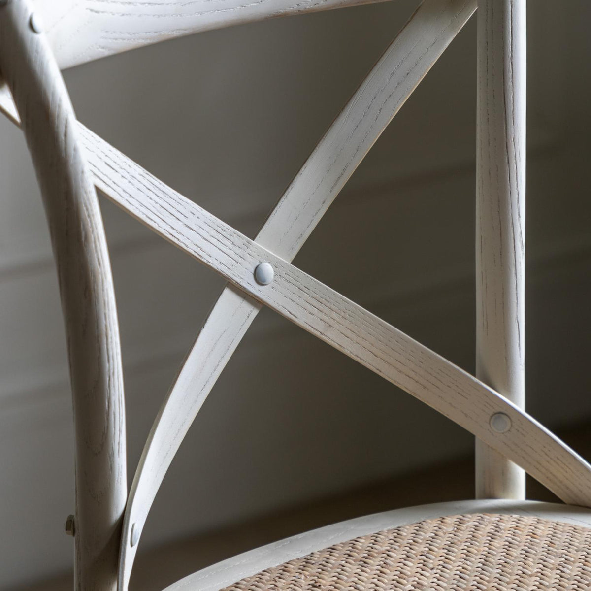 Cafe Stool White/Rattan (2pk)
