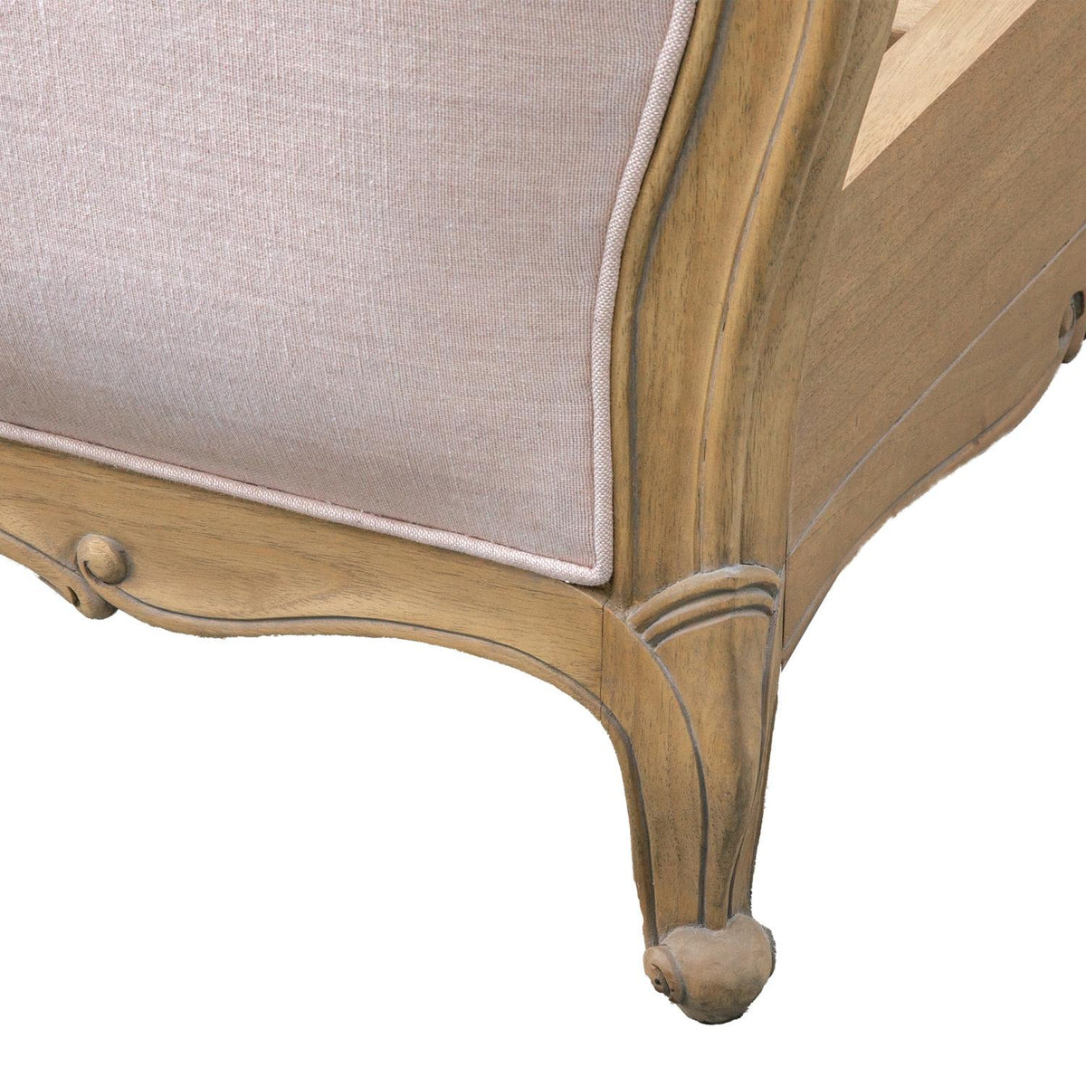 Chic 5' Linen Upholstered Bed Weathered