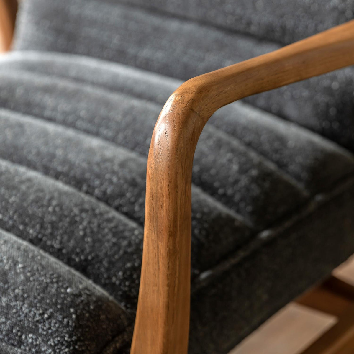 Datsun Armchair Charcoal Boucle