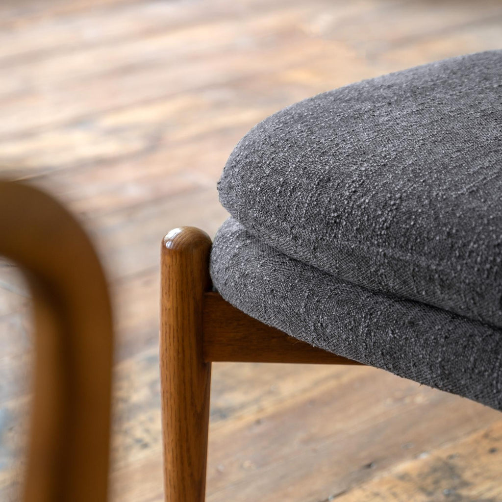 Datsun Footstool Charcoal Boucle