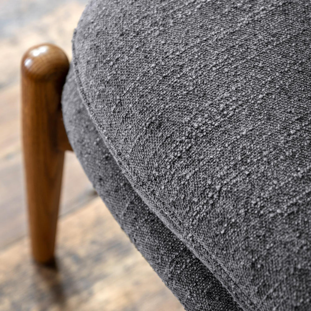 Datsun Footstool Charcoal Boucle