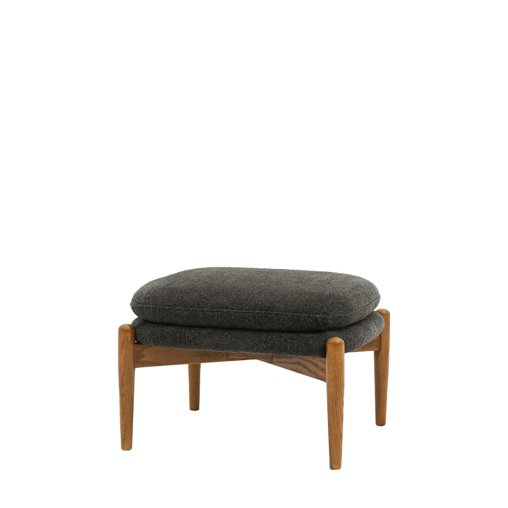 Datsun Footstool Charcoal Boucle