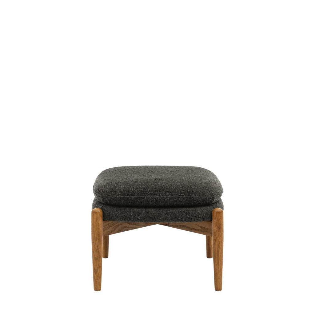 Datsun Footstool Charcoal Boucle