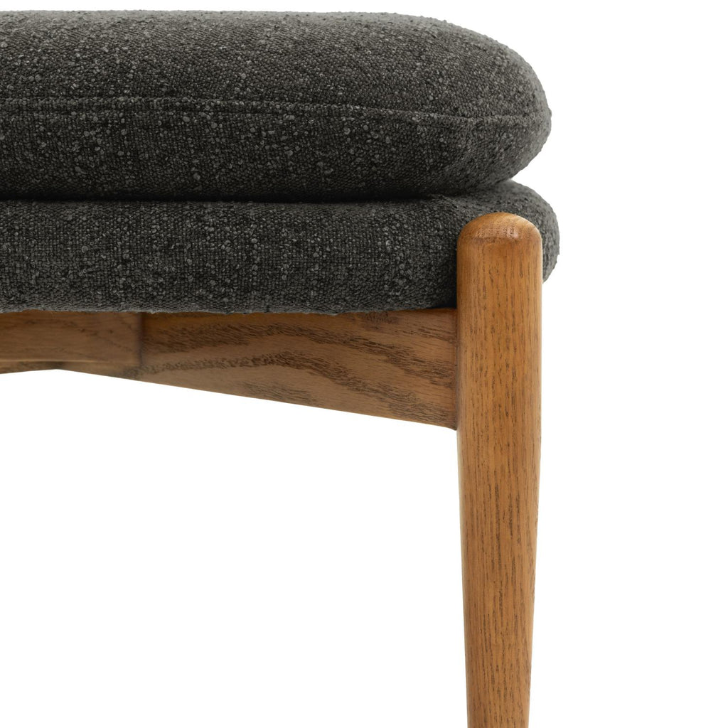 Datsun Footstool Charcoal Boucle