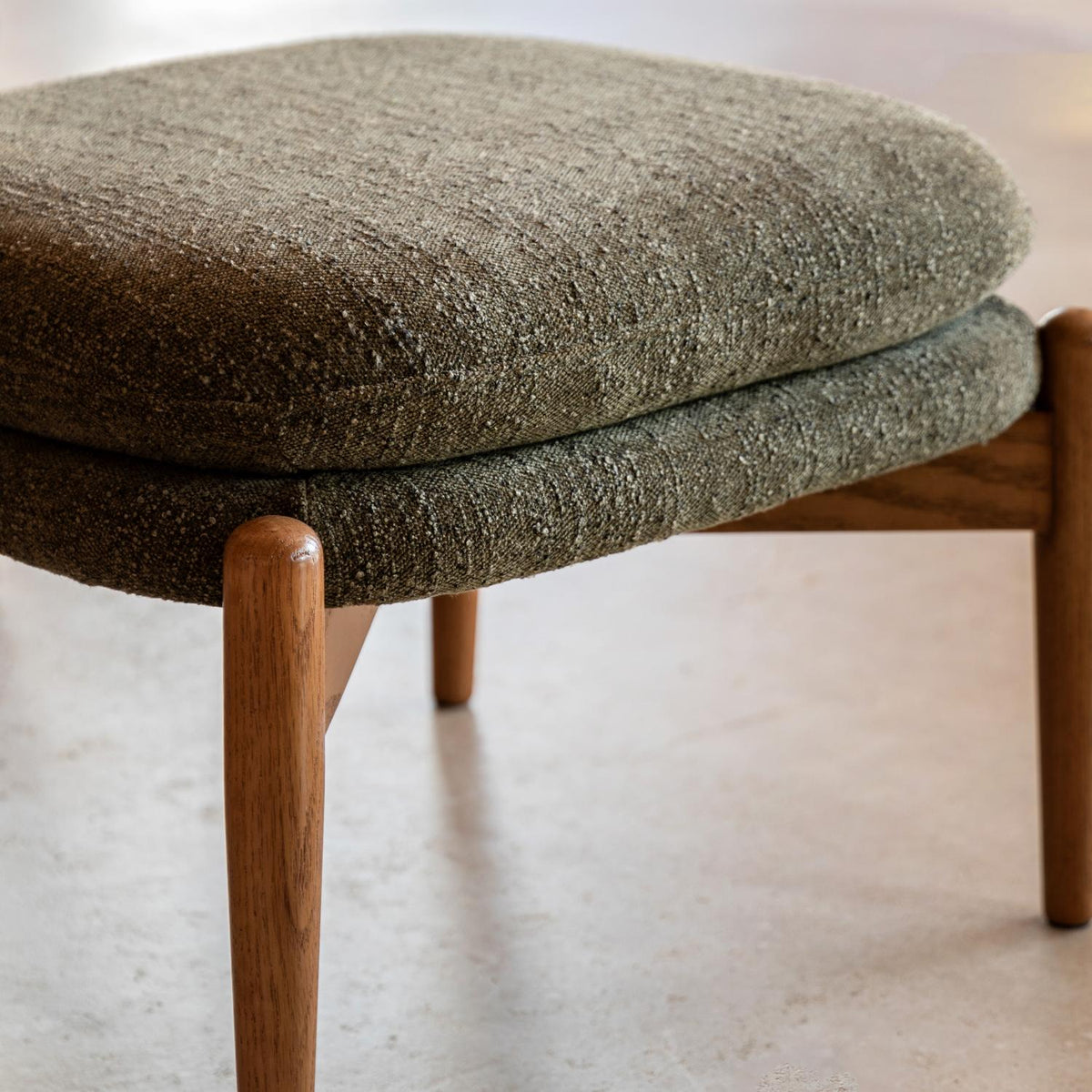 Datsun Footstool Green Boucle