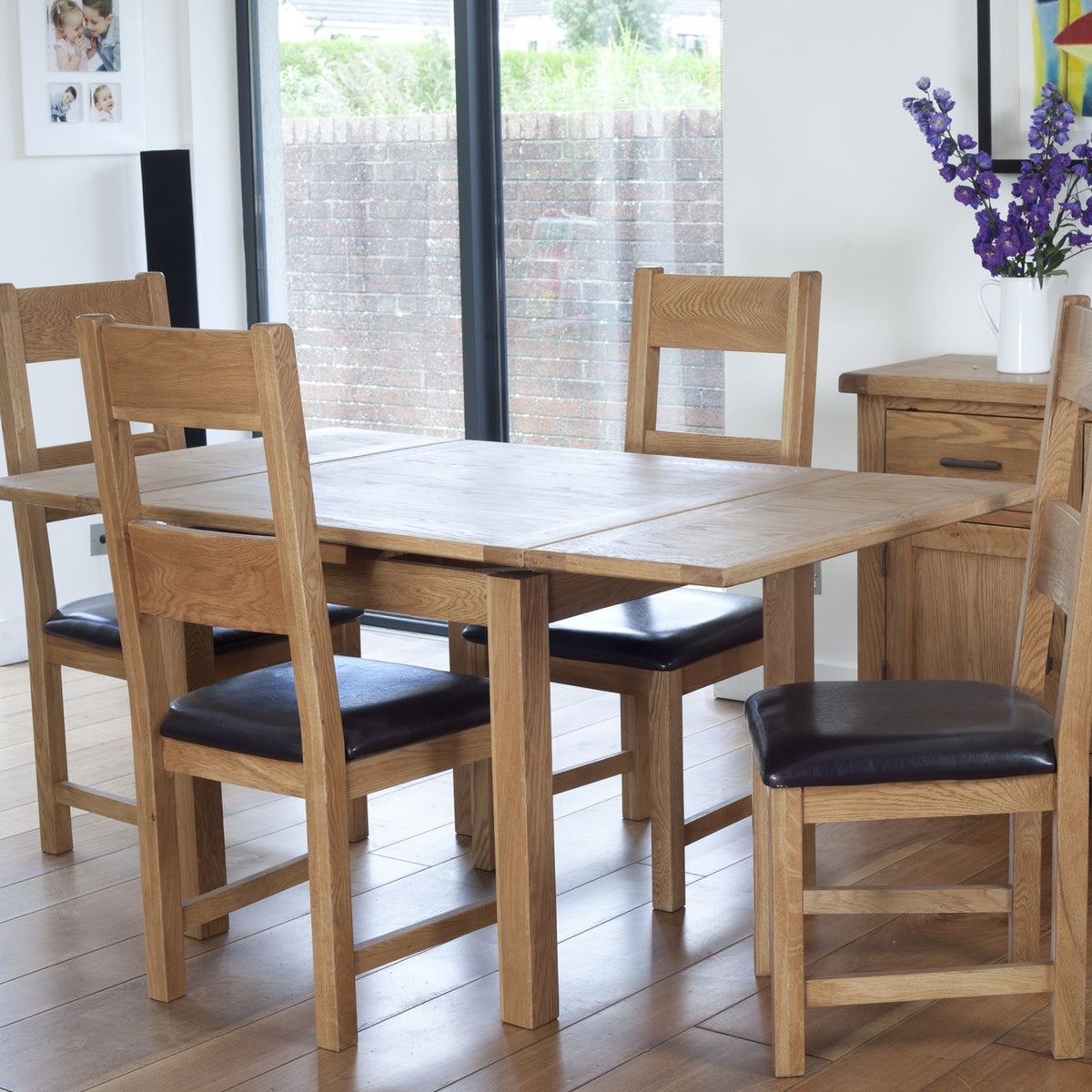 Devon Oak Draw Leaf Dining Table 90-160cm