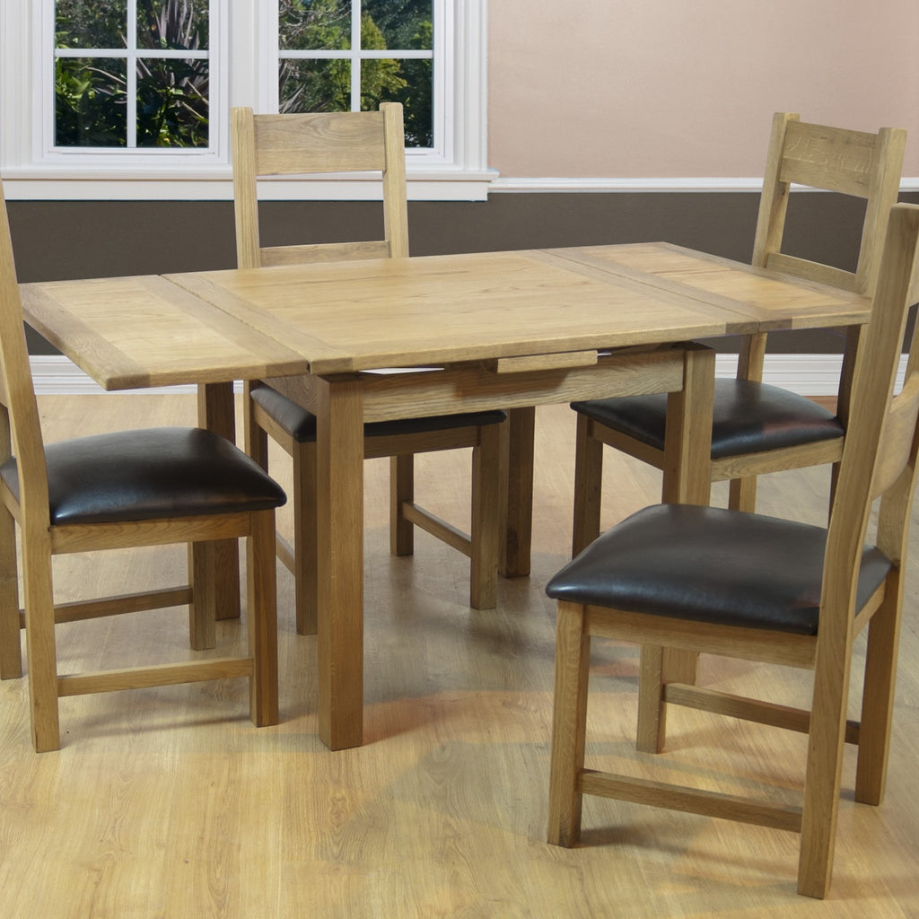 Devon Oak Draw Leaf Dining Table 90-160cm