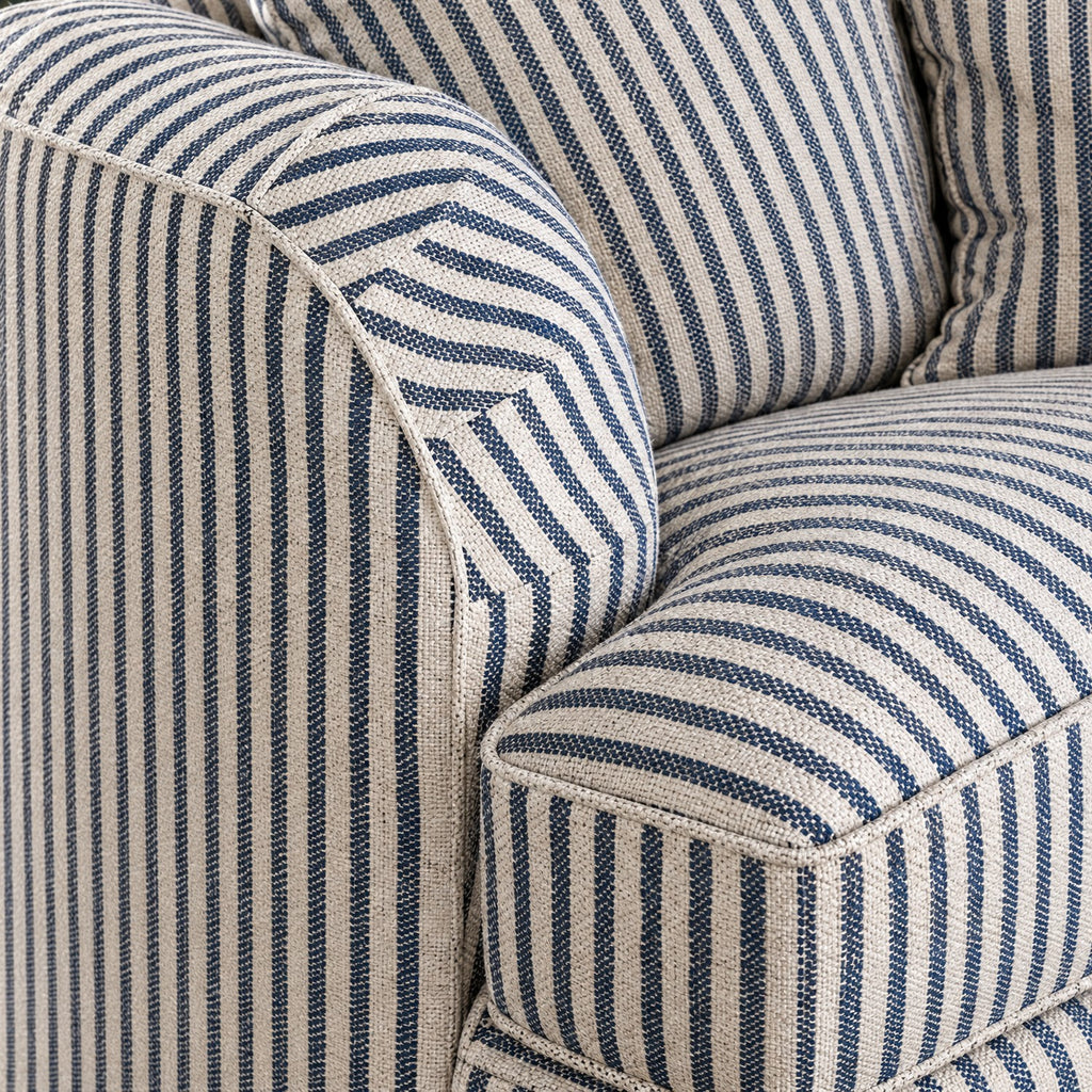 Eastbourne Snuggler in Navy Stripe with Navy Stripe Cushions