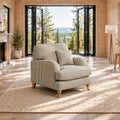 Eastbourne Armchair in Olive Stripe with Olive Stripe Cushion