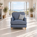 Eastbourne Armchair in Navy with Navy Stripe Cushion