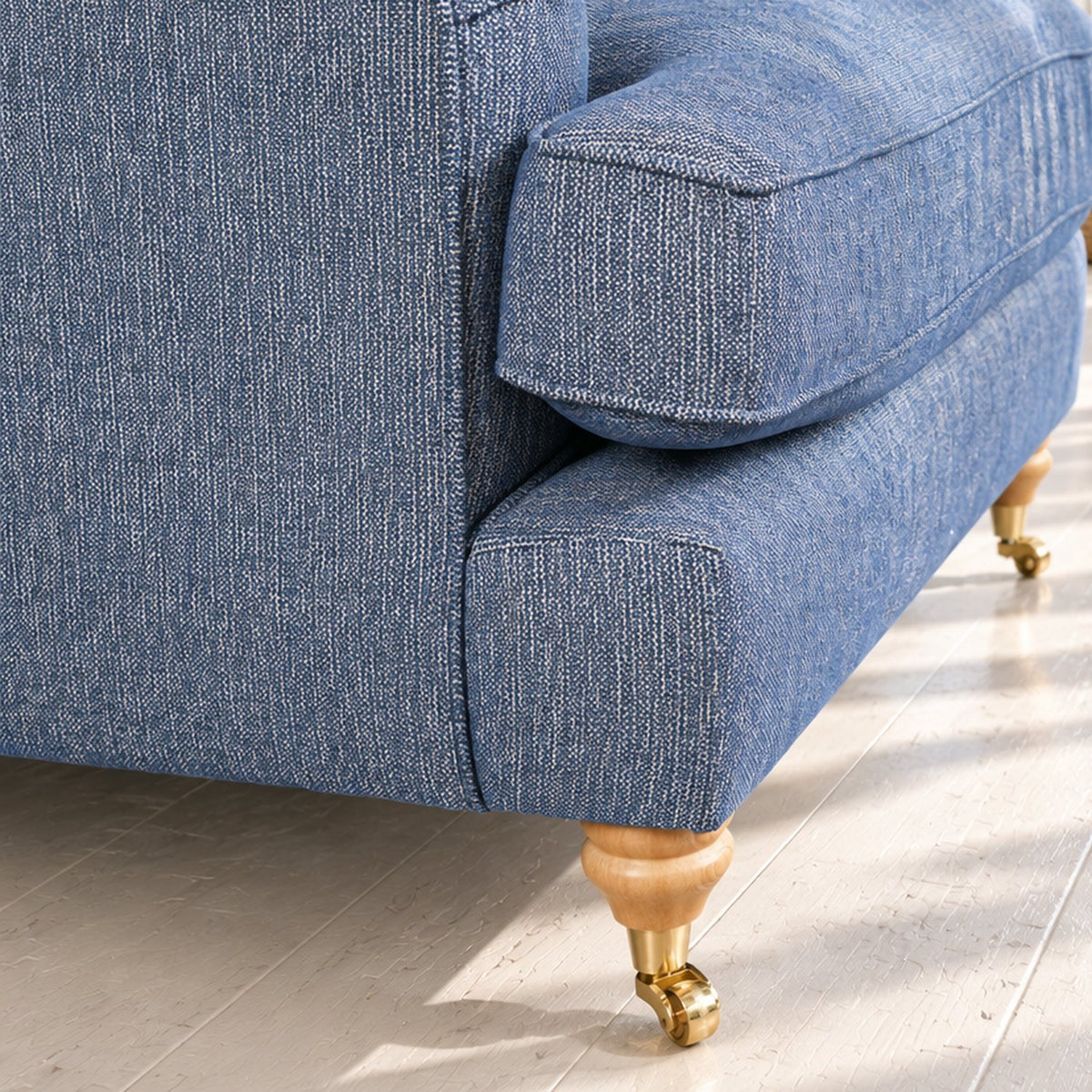 Eastbourne Armchair in Navy with Navy Stripe Cushion