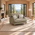 Eastbourne Snuggler in Olive with Olive Stripe Cushions