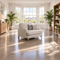 Eastbourne Snuggler in Natural with Grey Stripe Cushions