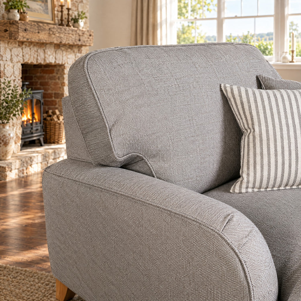 Eastbourne Snuggler in Grey with Grey Stripe Cushions