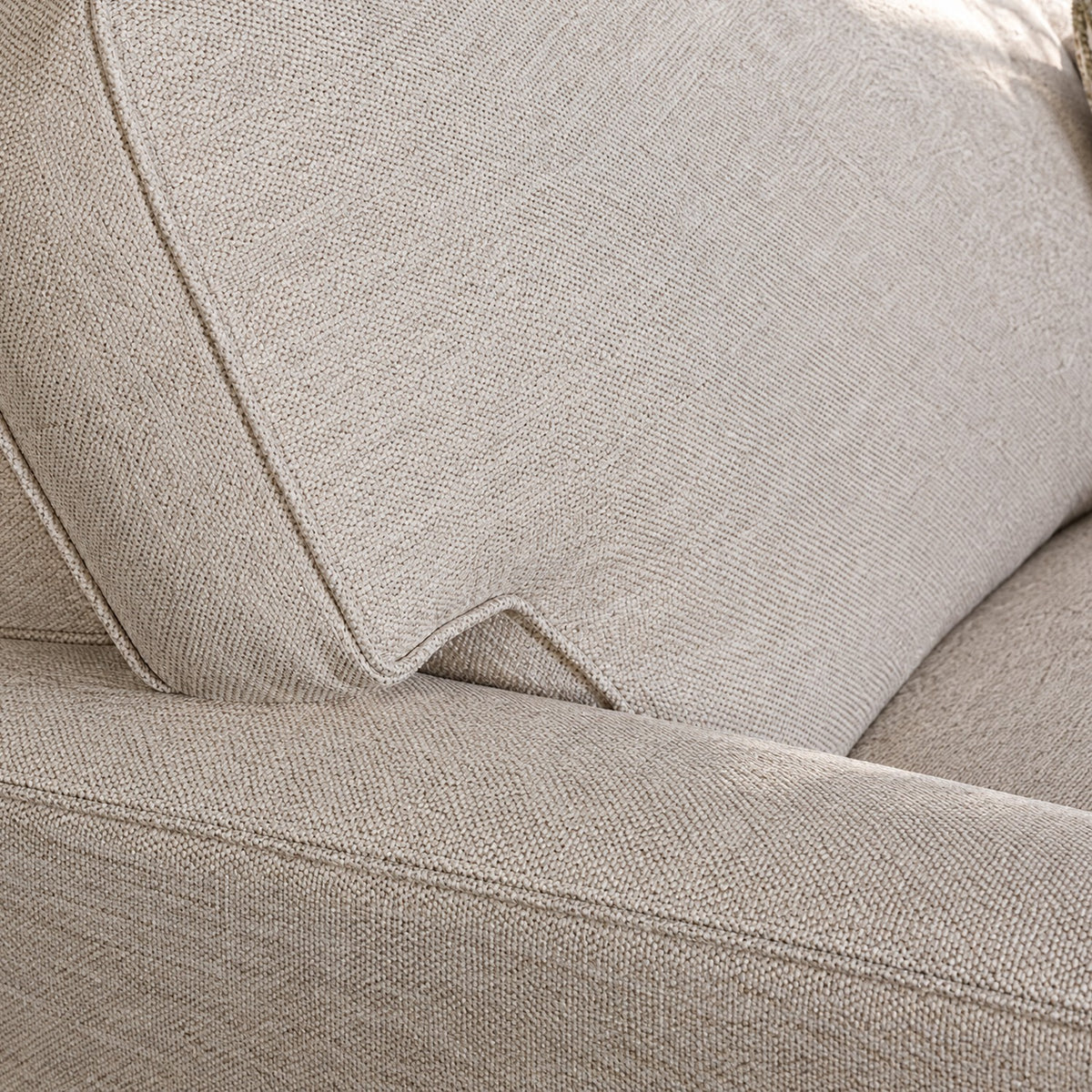 Eastbourne Snuggler in Natural with Olive Stripe Cushions