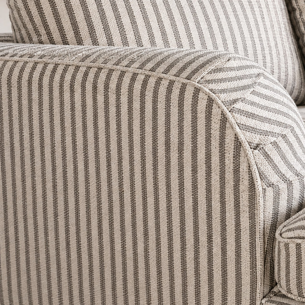 Eastbourne Snuggler in Grey Stripe with Grey Stripe Cushions