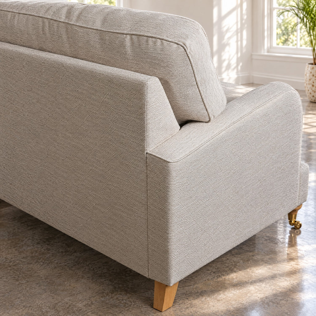 Eastbourne Snuggler in Natural with Grey Stripe Cushions