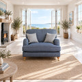 Eastbourne Snuggler in Navy with Navy Stripe Cushions