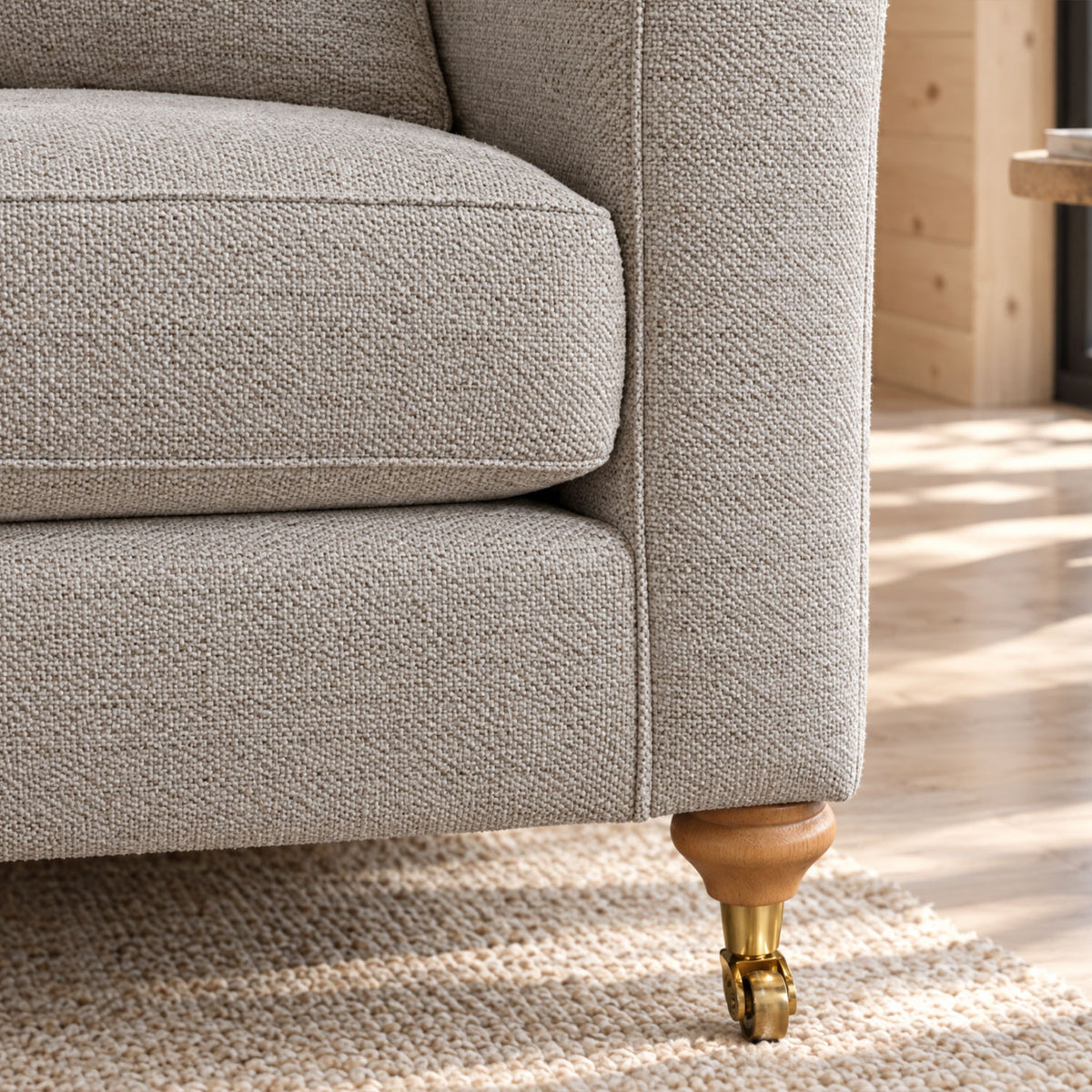 Eastbourne Snuggler in Natural with Navy Stripe Cushions