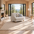 Eastbourne Snuggler in Natural with Navy Stripe Cushions