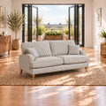 Eastbourne 3 seater sofa grey with Grey Stripe scatter
