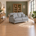 Eastbourne 2 Seater Sofa in Navy Stripe with Navy Stripe Cushions