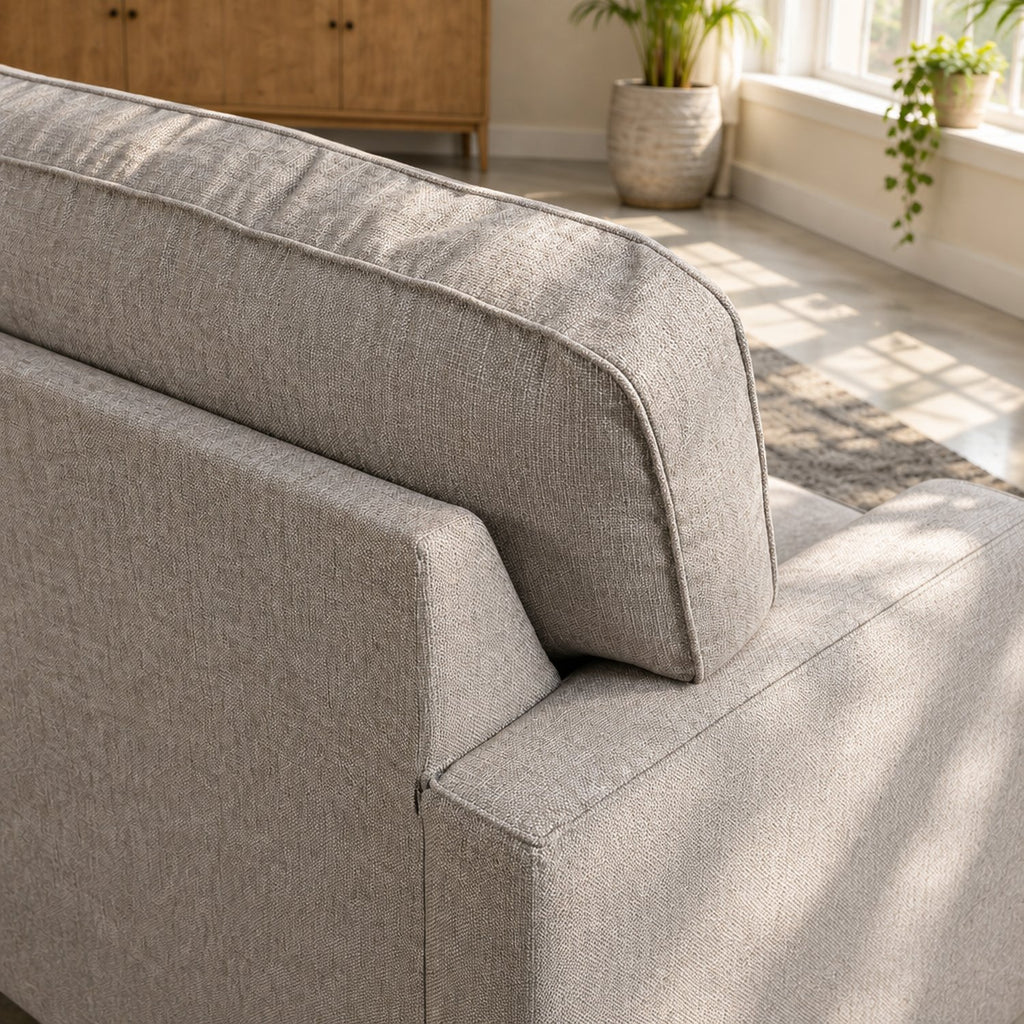 Eastbourne 2 Seater Sofa in Grey with Grey Stripe Cushions