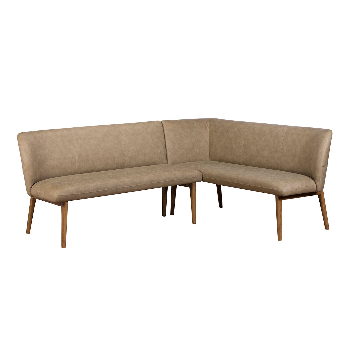 Lucca Corner Bench Dark Oak Leg (Left Hand Facing) - Taupe