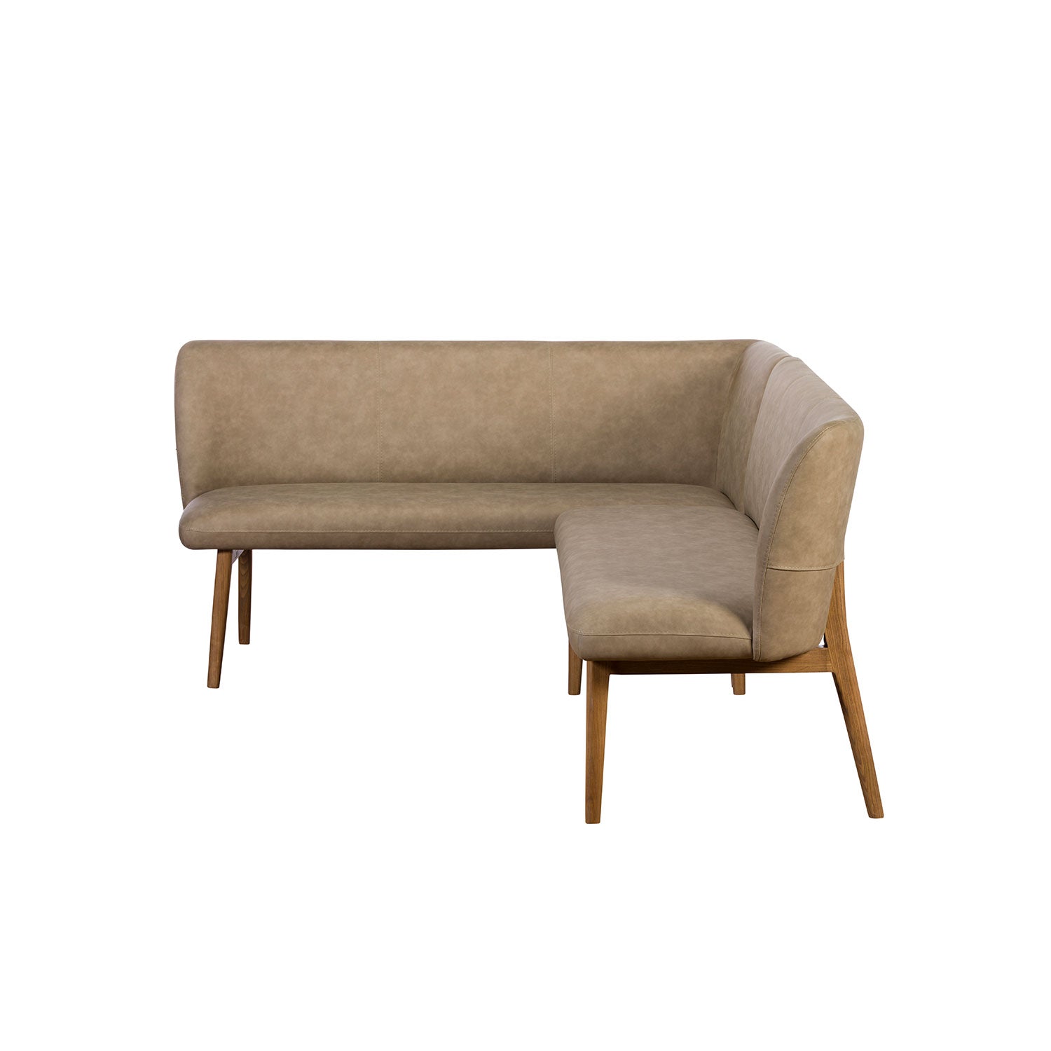 Lucca Corner Bench Dark Oak Leg (Right Hand Facing) - Taupe