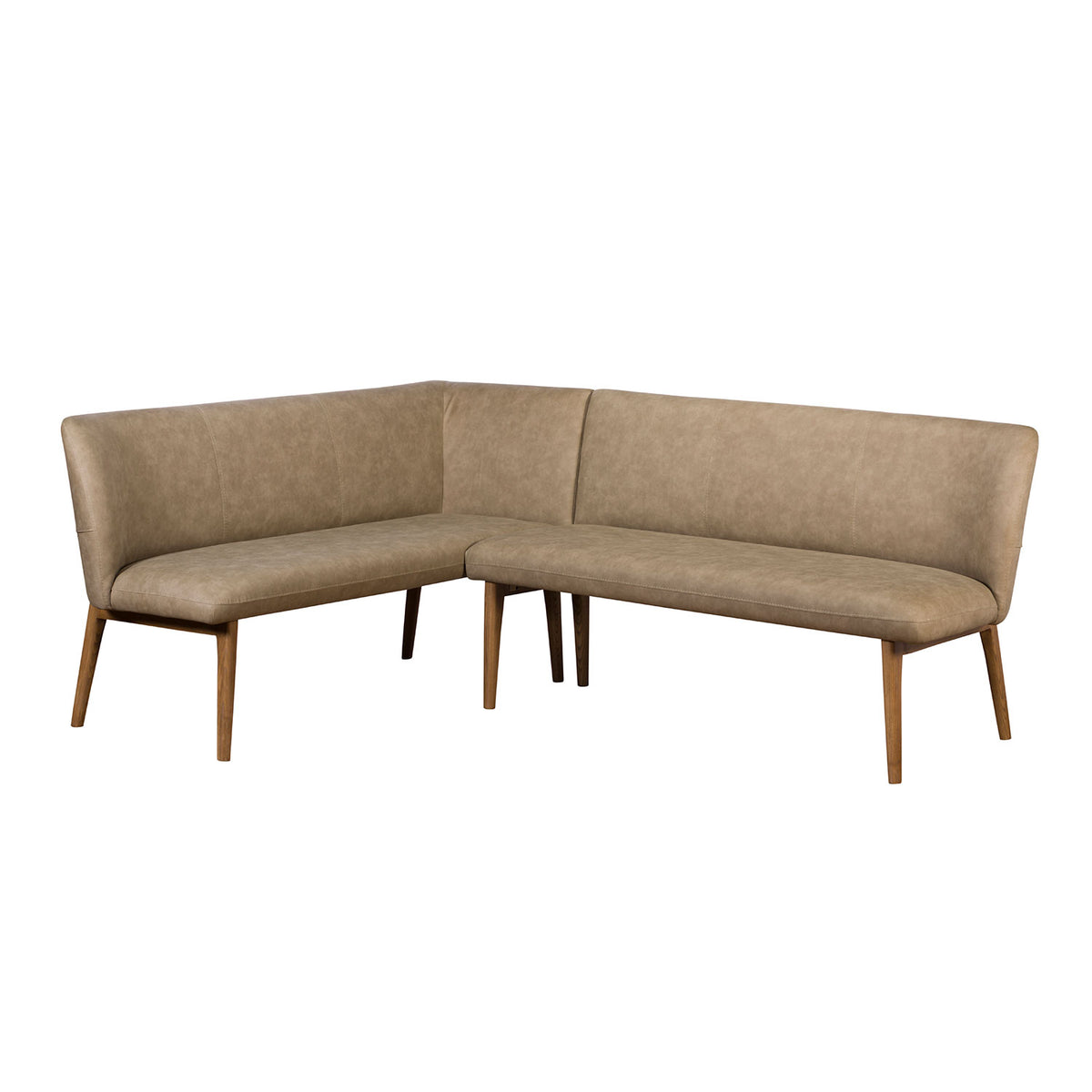 Lucca Corner Bench Dark Oak Leg (Right Hand Facing) - Taupe