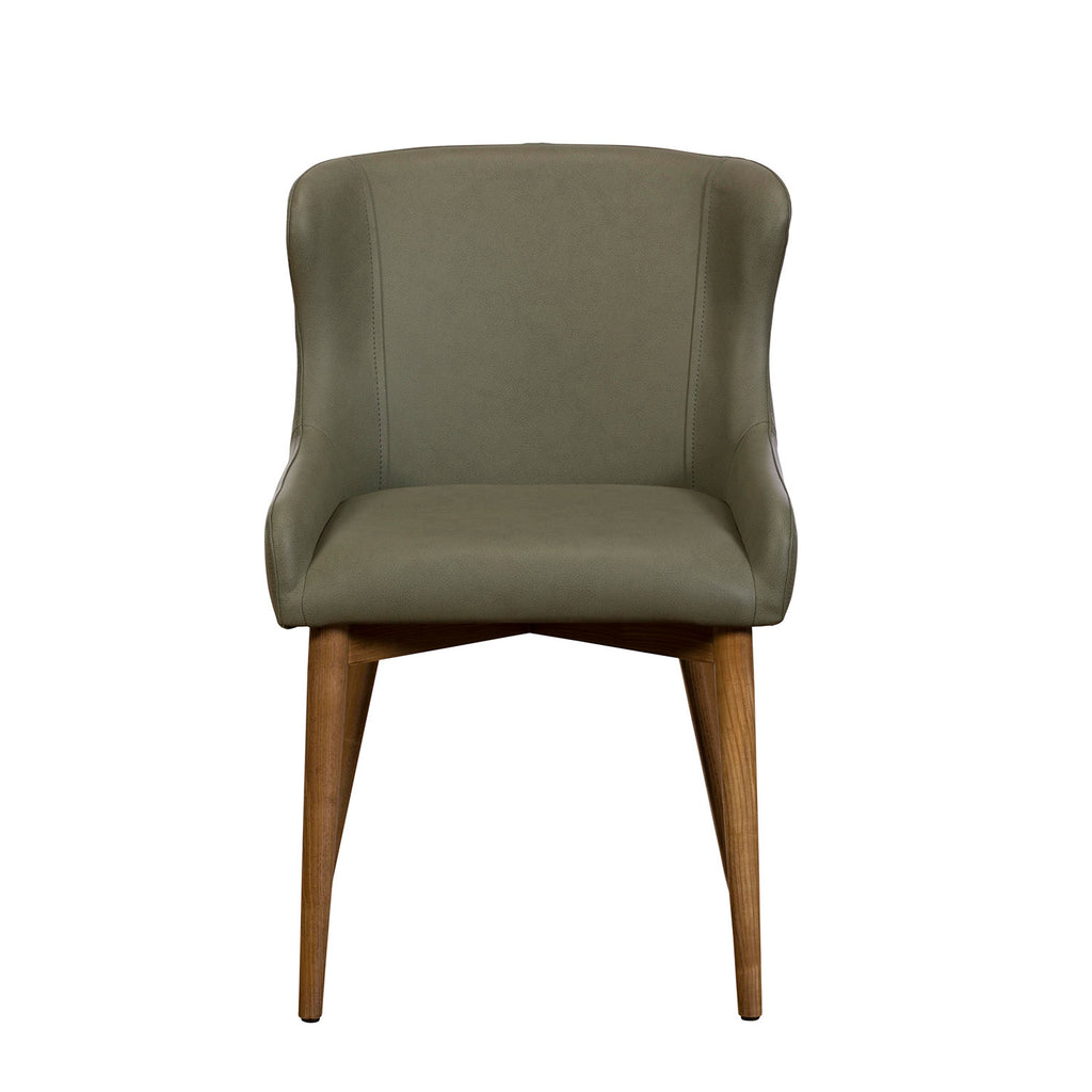 Lucca Dining Chair Wooden Leg - Green