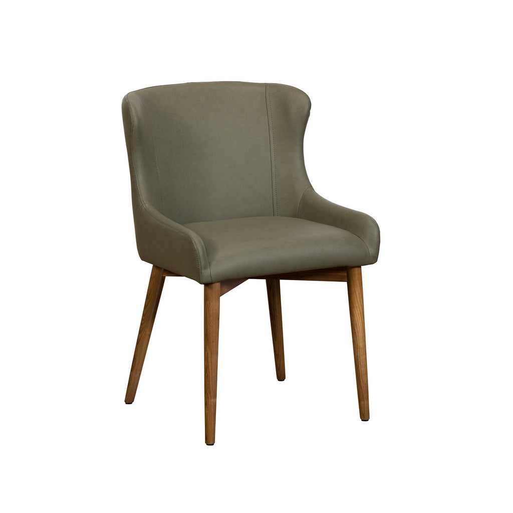 Lucca Dining Chair Wooden Leg - Green