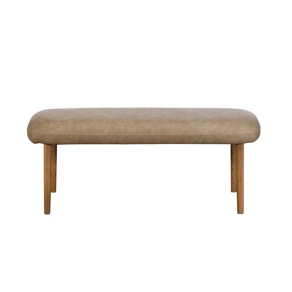 Lucca Low Bench Dark Oak Leg  - Taupe