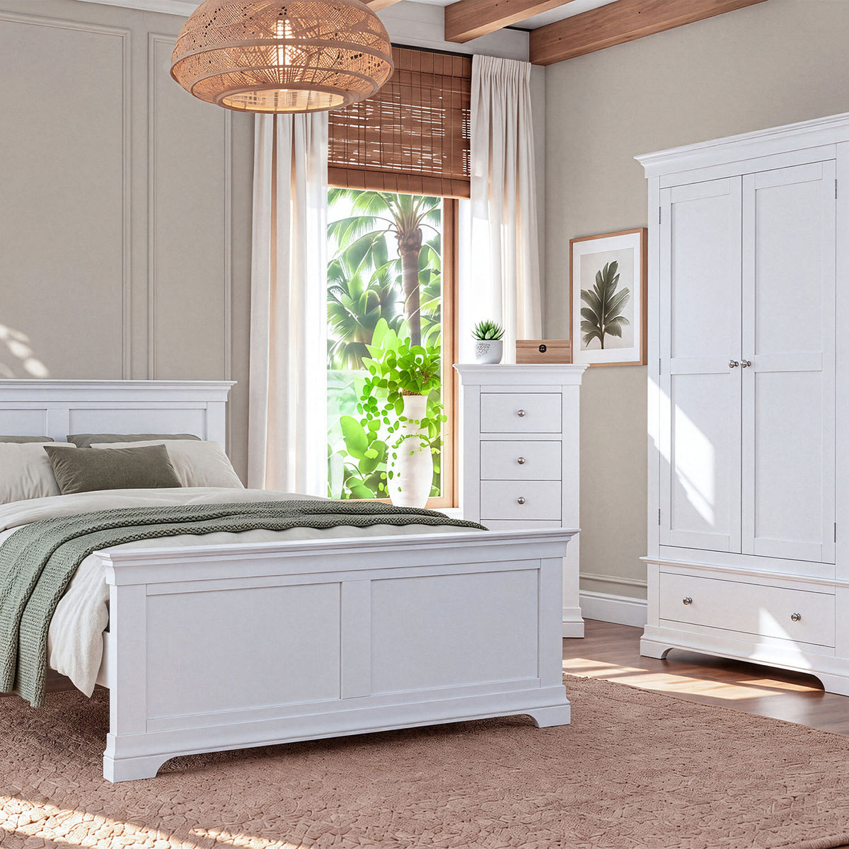 Provence Double Bedframe in white