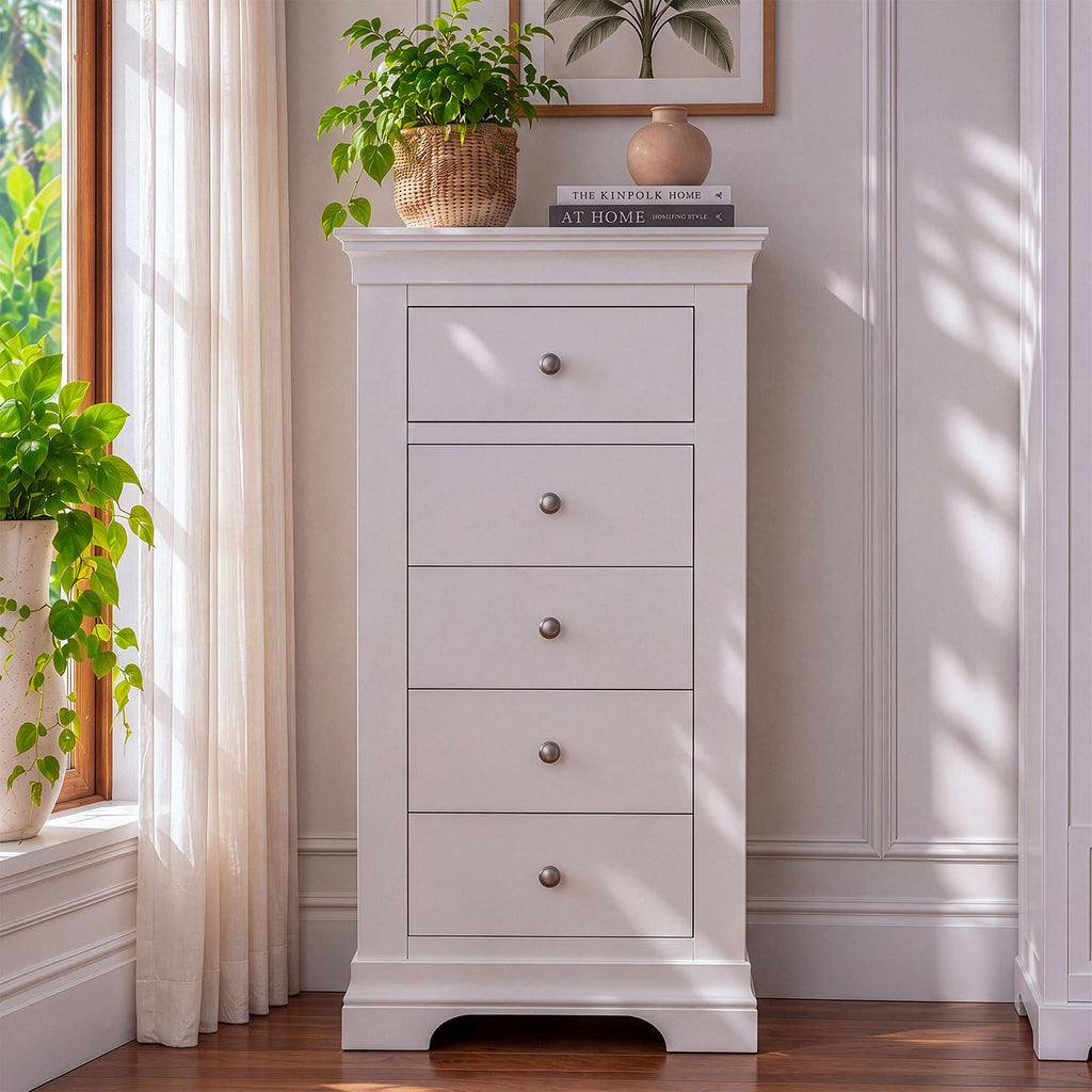 Provence 5 Drawer Chest in white