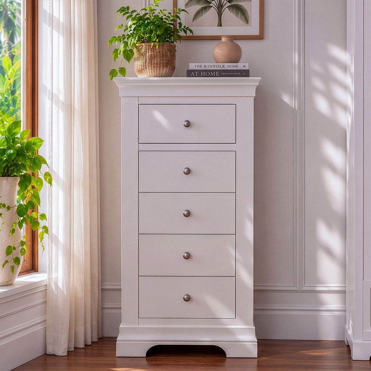 Provence 5 Drawer Chest in white