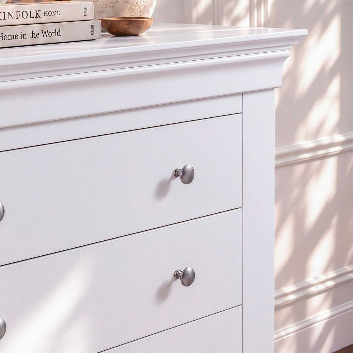 Provence 3 drawer chest in white
