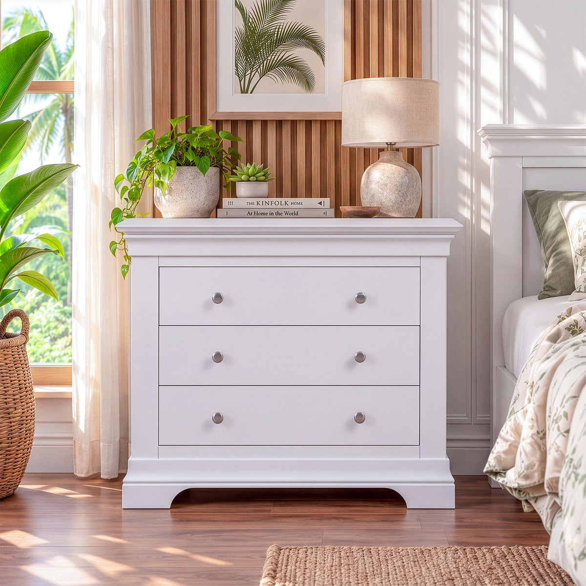 Provence 3 drawer chest in white