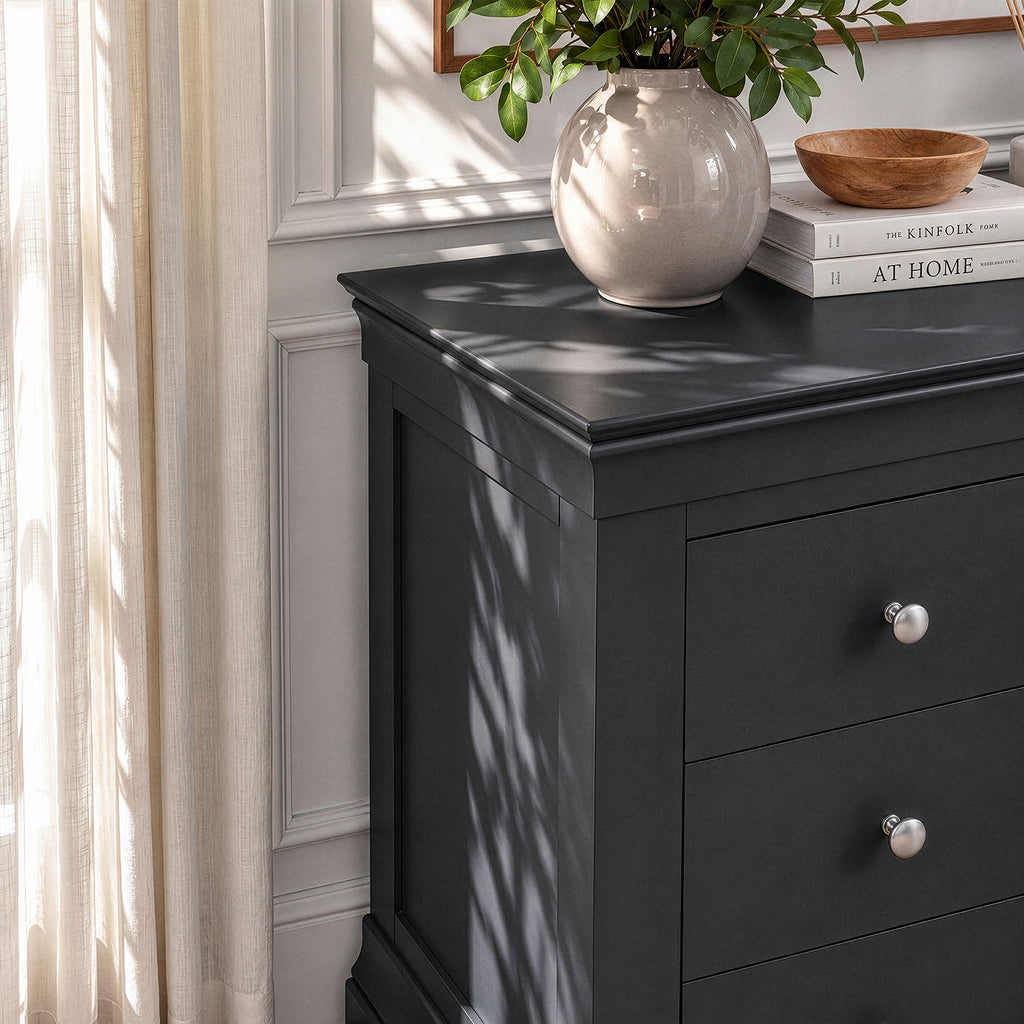 Provence 3 drawer chest in Black