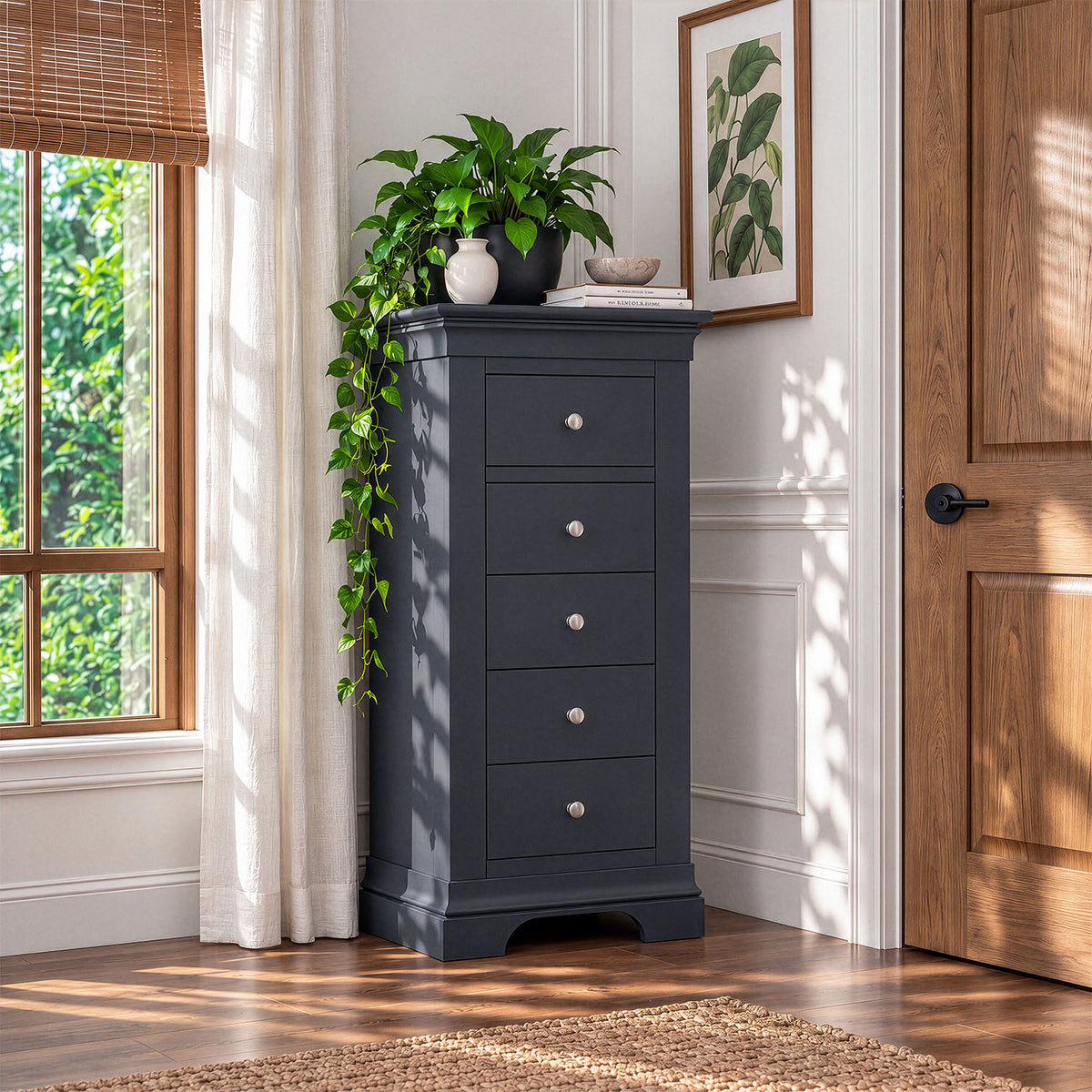 Provence 5 Drawer Chest in Black