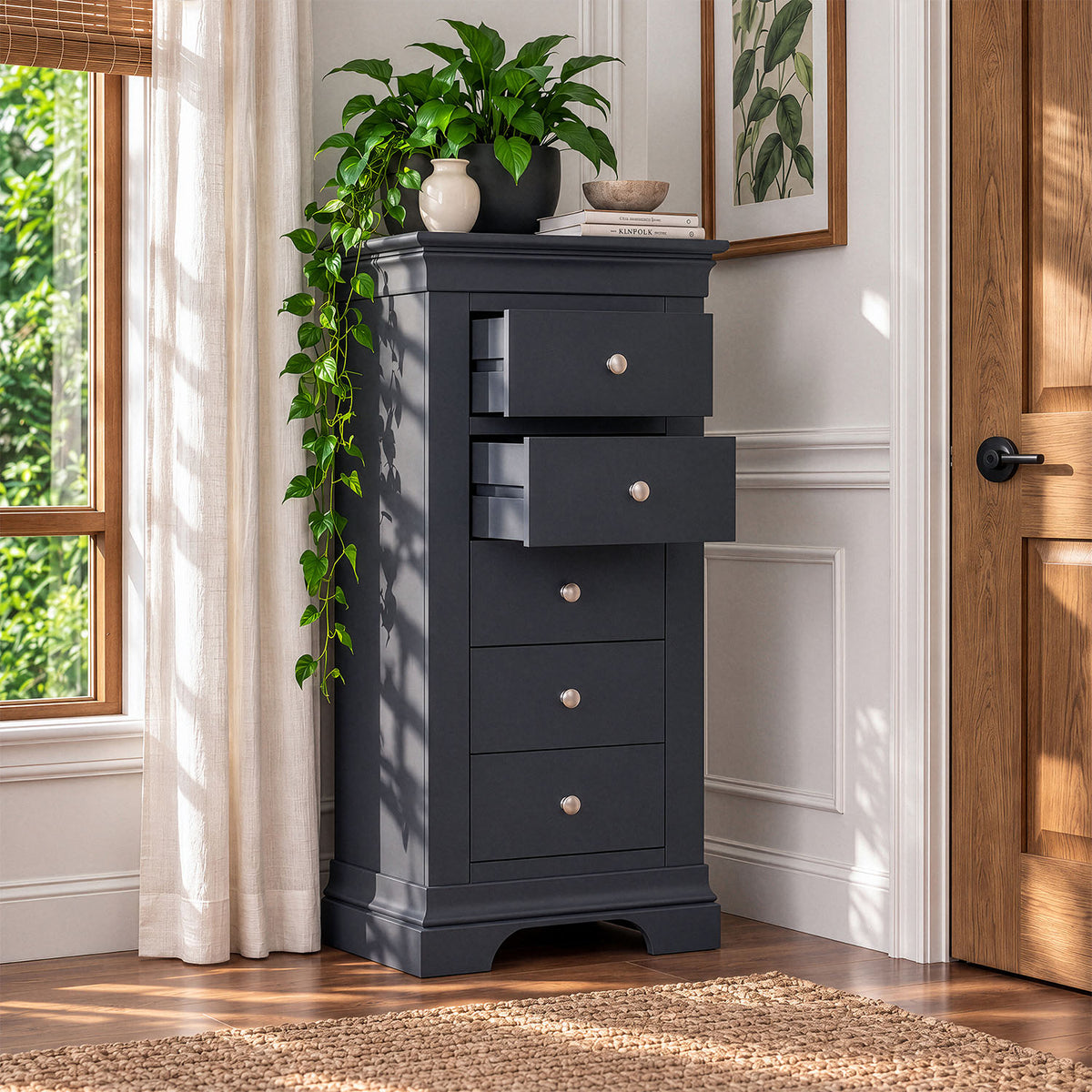 Provence 5 Drawer Chest in Black